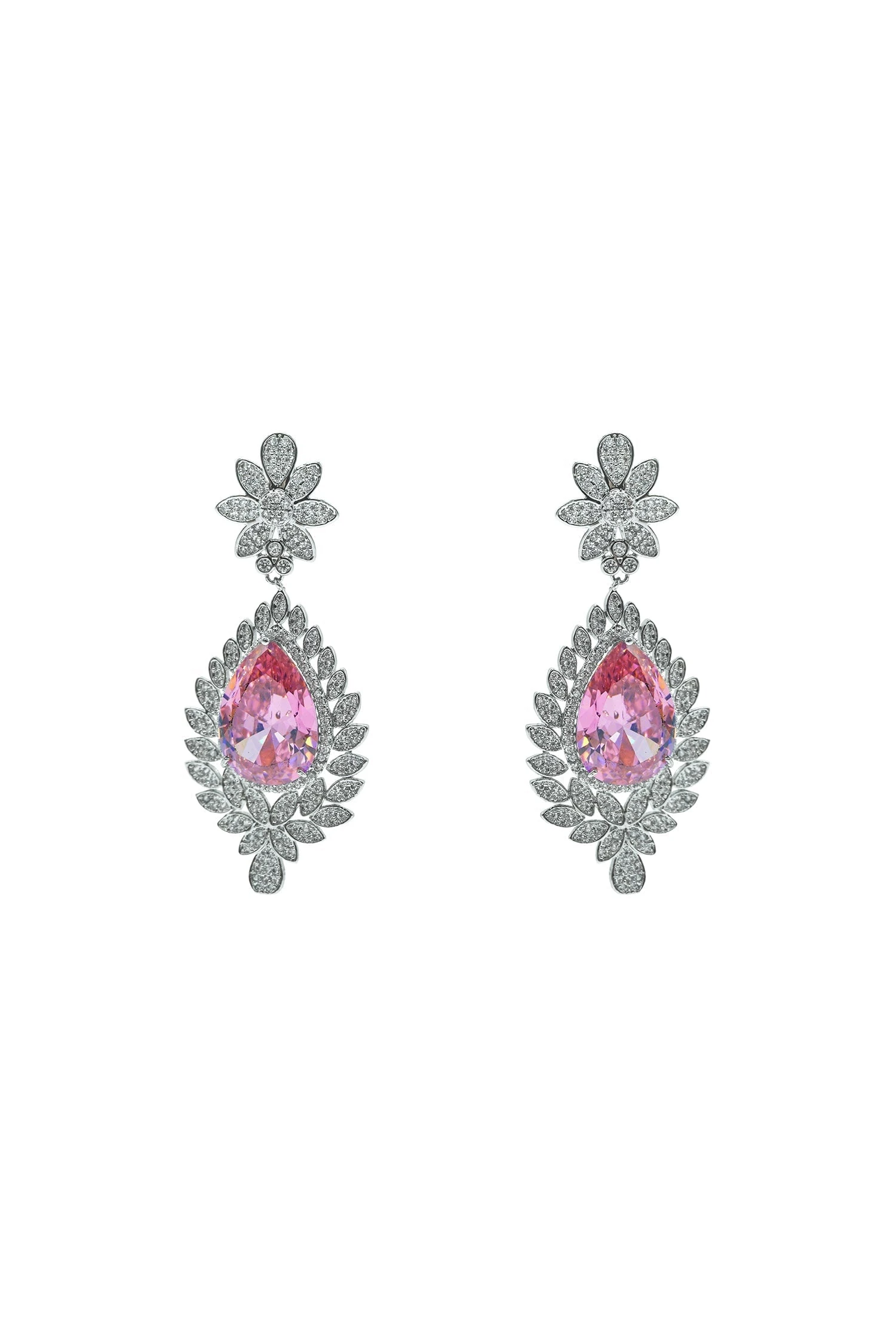 Clementine Embellished Pink Gem Earrings 3 Clementine Embellished Pink Gem Earrings