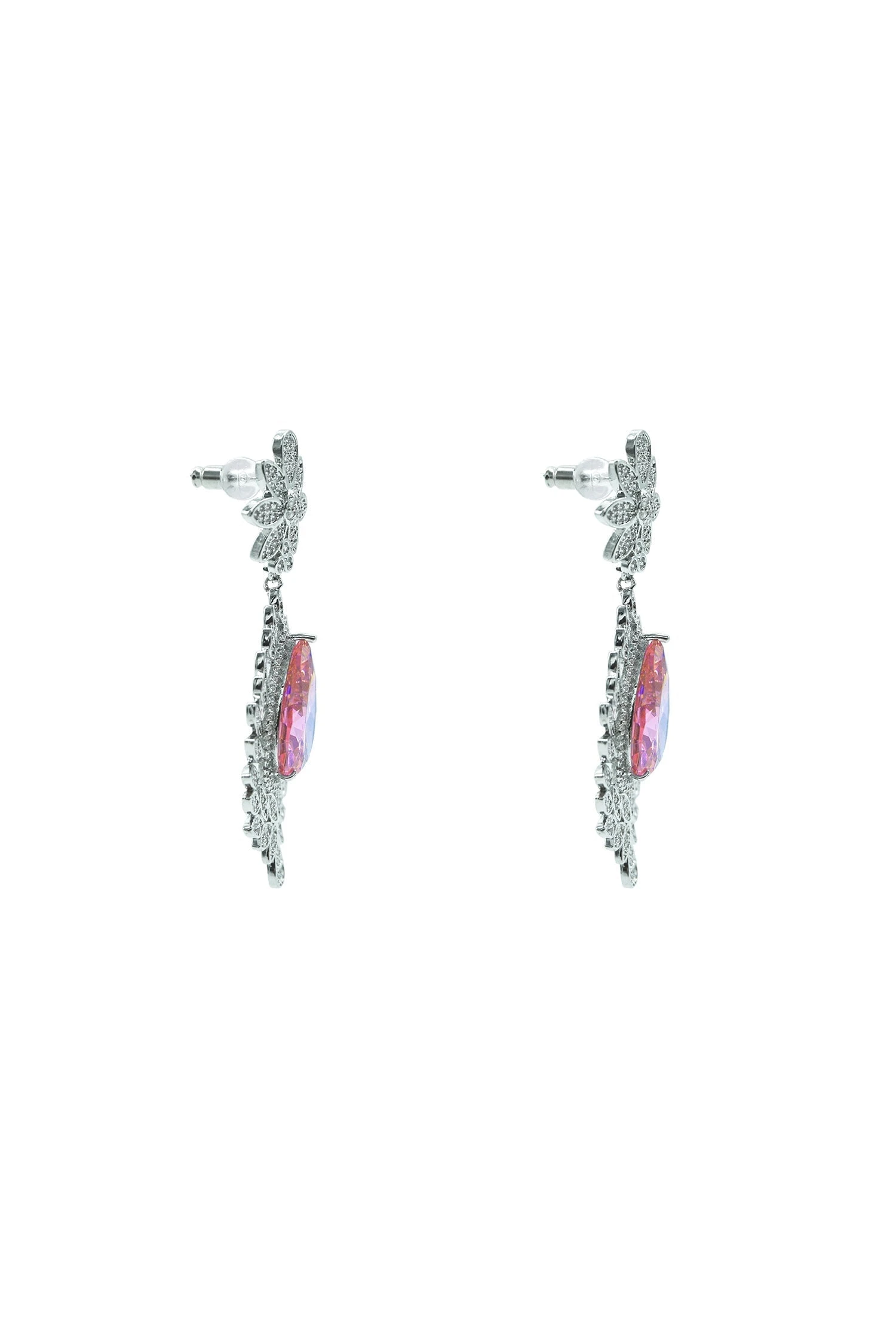 Clementine Embellished Pink Gem Earrings 5 Clementine Embellished Pink Gem Earrings - Image 3