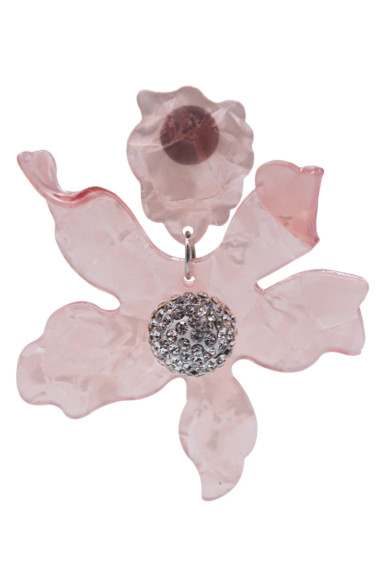 Luna Pink Flower Statement Earrings 4 Luna Pink Flower Statement Earrings - Image 2