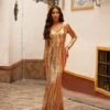 Madena Sequin Gown - Gold -ALAMOUR STORE 217 76f63427 fc49 4717 8ad0 5ac34a92da8b