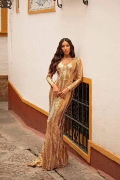 Madena Sequin Gown - Gold -ALAMOUR STORE 219 10434e94 43dd 4f54 a030 47ca36e5e081