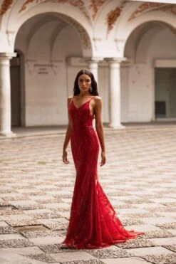 Rendira Sequin Gown - Deep Red -ALAMOUR STORE 258 fe62c3e8 2c46 4004 96a9 c24d75b9e7f4