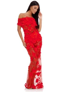 Florentina Floral 3D Red Roses Dress Dress -ALAMOUR STORE 28 41d45137 2f3b 46f1 ba6f 2198a3333fcb