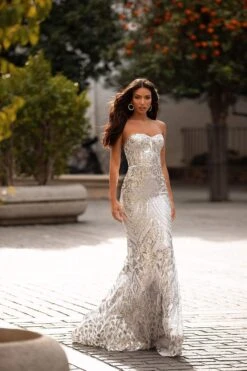 Malisa Sequin Gown - Silver -ALAMOUR STORE 295 a3075e75 8f6f 458d b302 d5620ee104da