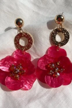 Petra Pink Flower Drop Earrings 16 Petra Pink Flower Drop Earrings -ALAMOUR STORE 40 d6148842 9087 4323 9e37 5a02dbf98aad