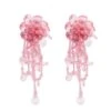 Helene Pink Flower Drop Earrings -ALAMOUR STORE 434