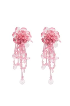 Helene Pink Flower Drop Earrings