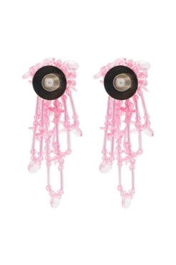 Helene Pink Flower Drop Earrings 7 Helene Pink Flower Drop Earrings -ALAMOUR STORE 436