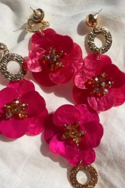 Petra Pink Flower Drop Earrings 17 Petra Pink Flower Drop Earrings -ALAMOUR STORE 43 2d7560a6 c712 4fca 91bd 2a0e9d695655
