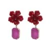 Analu Pink Gem Flower Earrings -ALAMOUR STORE 440