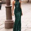 Belinda Sequin Gown - Emerald
