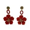 Petra Red Flower Drop Earrings