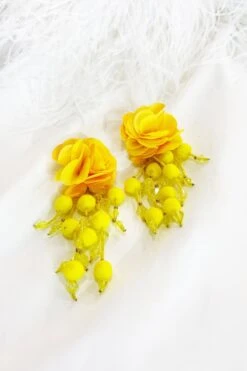 Shailee Yellow Flower Drop Earrings -ALAMOUR STORE 85 2dd88655 31d6 41cd 9965 58f31f8a105f