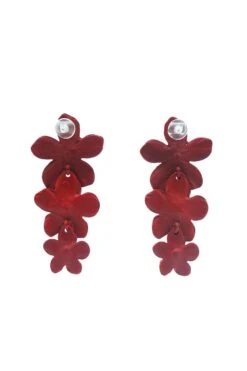 Carola Burgundy Flower Earrings -ALAMOUR STORE 88 dcddf64f 22d2 4751 a347 bd6a29ad8d84