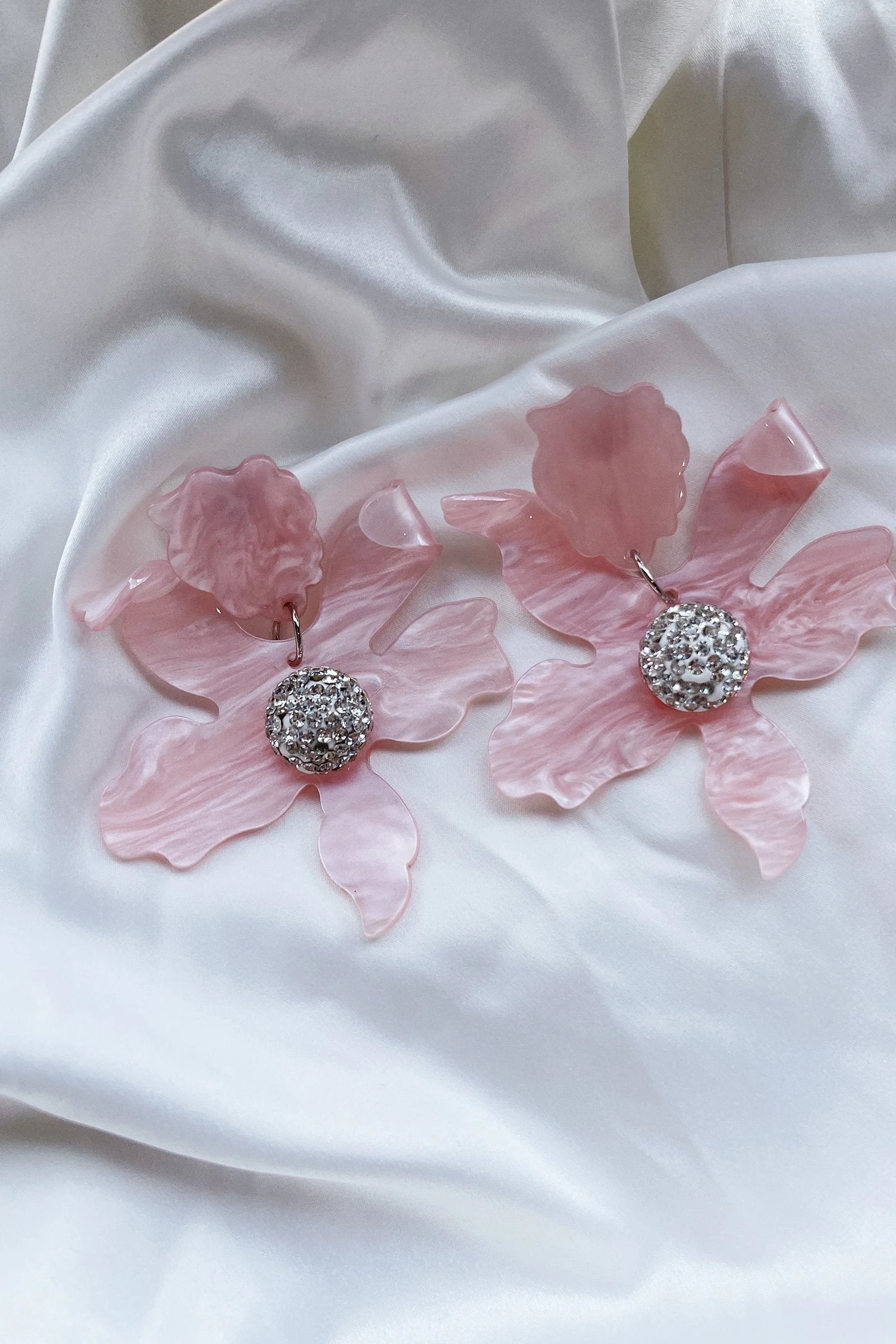 Luna Pink Flower Statement Earrings 7 Luna Pink Flower Statement Earrings - Image 5