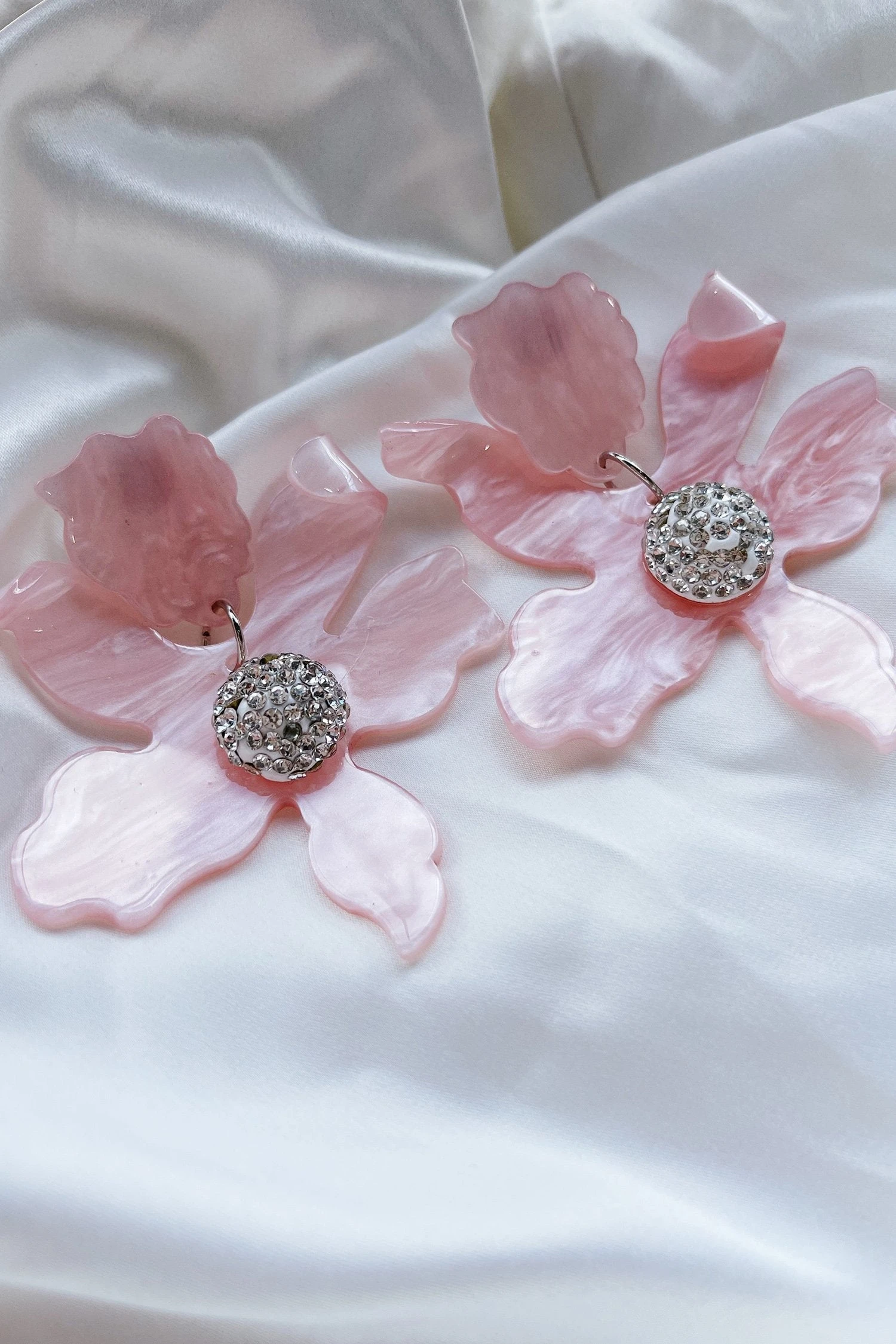 Luna Pink Flower Statement Earrings 8 Luna Pink Flower Statement Earrings - Image 6