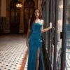 Rubi Satin Gown - Teal -ALAMOUR STORE 96 fd42ac12 1bbe 4c9d a9ee 91a353c342ee