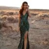 Danica Sequin Gown - Emerald