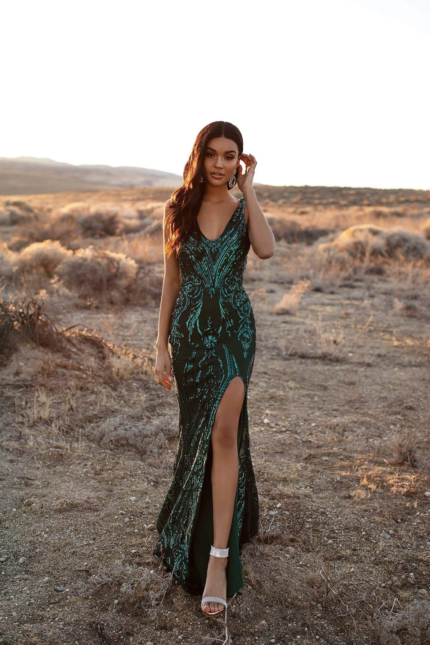 Danica Sequin Gown - Emerald 3 Danica Sequin Gown - Emerald