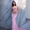 Tanisha Lurex Gown - Dusty Pink