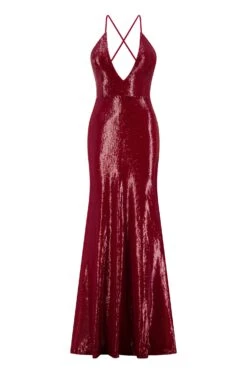 Brooklyn Sequins Shimmering Burgundy Gown -ALAMOUR STORE brooklyn 3