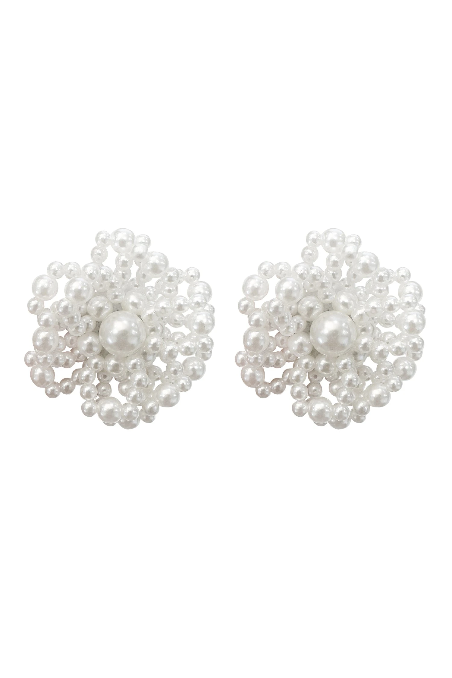 Audrina Pearl Flower Statement Earrings 3 Audrina Pearl Flower Statement Earrings