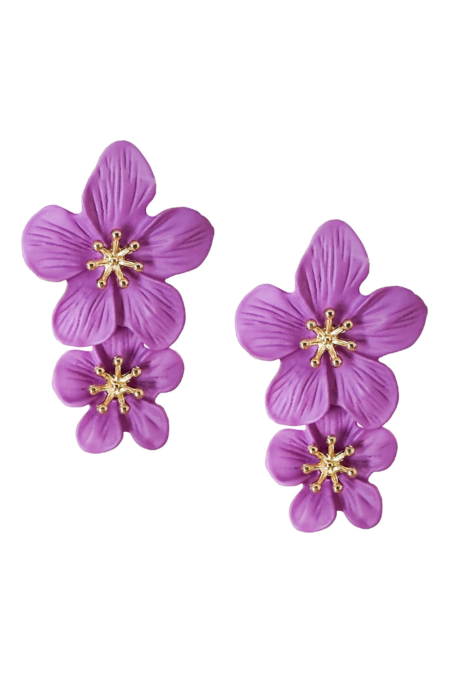 Shyla Purple Multi Flower Earrings 5 Shyla Purple Multi Flower Earrings - Image 3