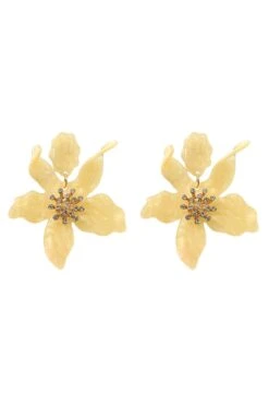 Briella Soft Yellow Flower Earrings