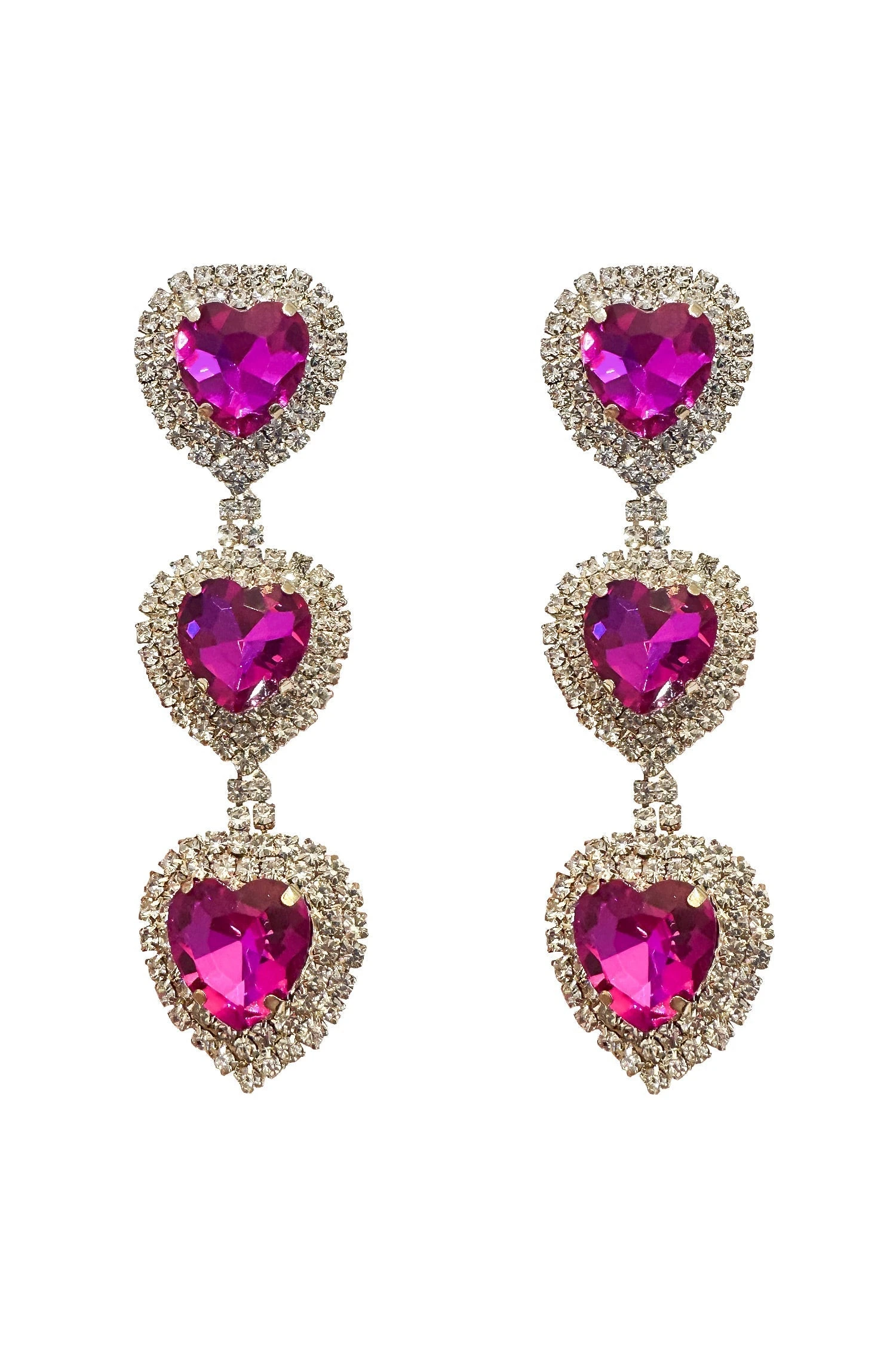 Miliani Fuchsia Diamante Earrings 3 Miliani Fuchsia Diamante Earrings