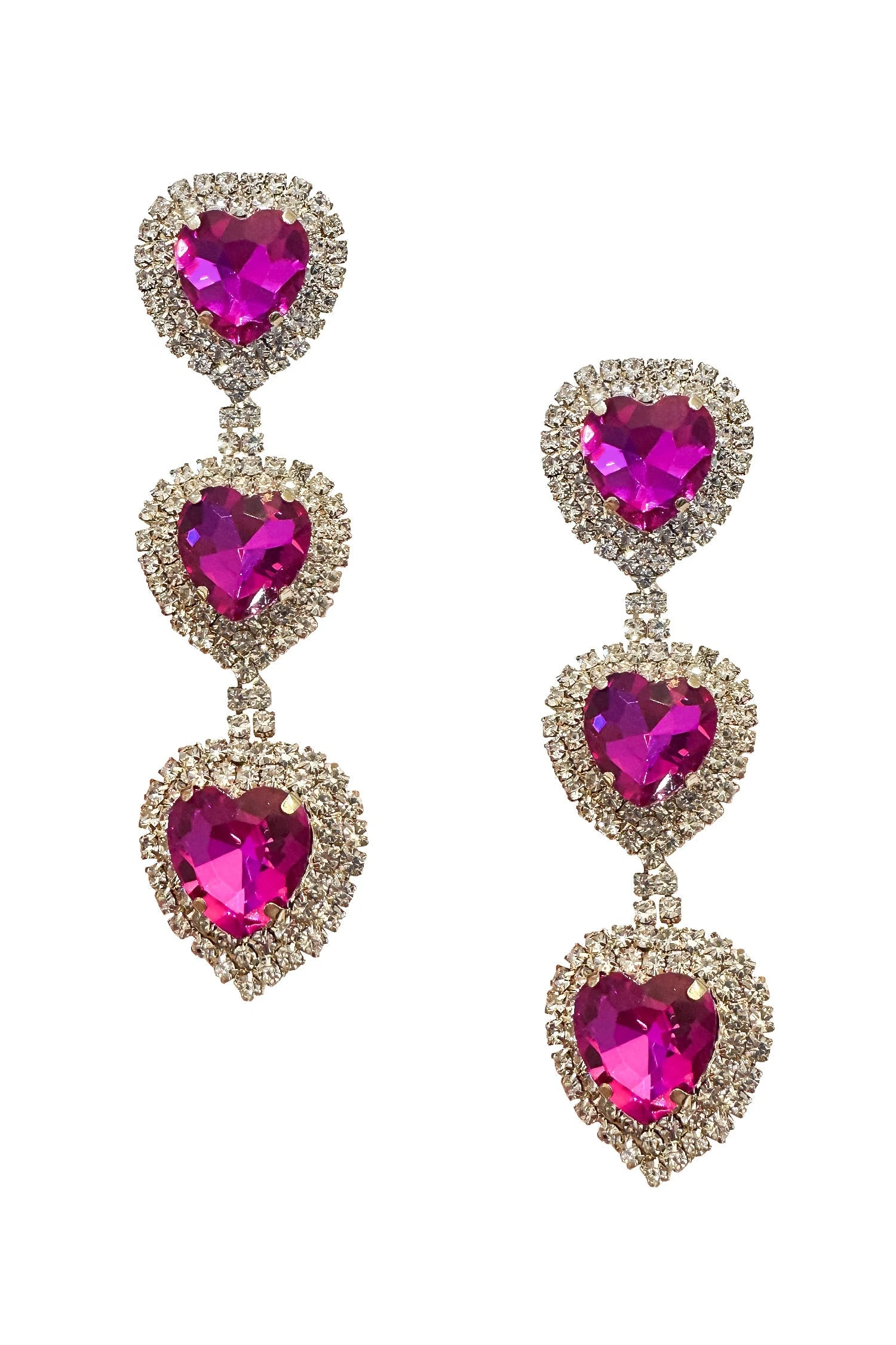 Miliani Fuchsia Diamante Earrings 4 Miliani Fuchsia Diamante Earrings - Image 2