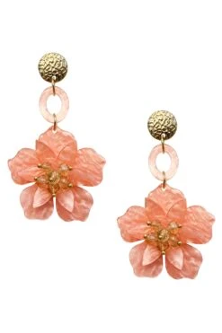 Petra Baby Pink Flower Drop Earrings -ALAMOUR STORE earrings230 03db84fc c934 4517 b2af 0221d9e842a9