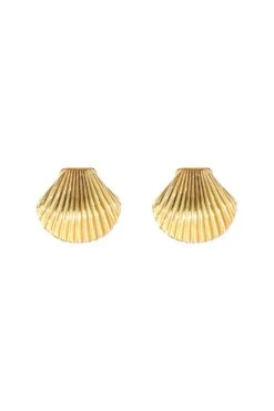 Maurita Gold Shell Earrings