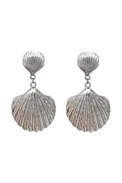 Vittoria Silver Shell Earrings -ALAMOUR STORE earrings235 c86163a8 9743 4377 92a5 9da0687d2b1d