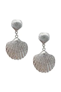 Vittoria Silver Shell Earrings -ALAMOUR STORE earrings236 60268ed6 3487 486a a101 af13be8adbbf