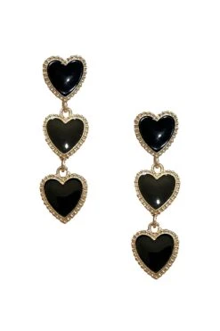 Shirley Black Heart Earrings -ALAMOUR STORE earrings243 f39f15a6 1209 4257 8f1b ebde0660757a