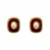 Desirae Burgundy Earrings -ALAMOUR STORE earrings288