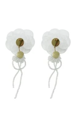 Ciana White Flower Earrings -ALAMOUR STORE earrings332