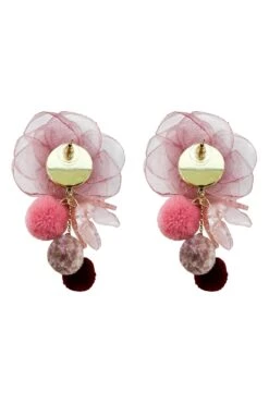 Phoebe Mauve Statement Earrings -ALAMOUR STORE earrings389