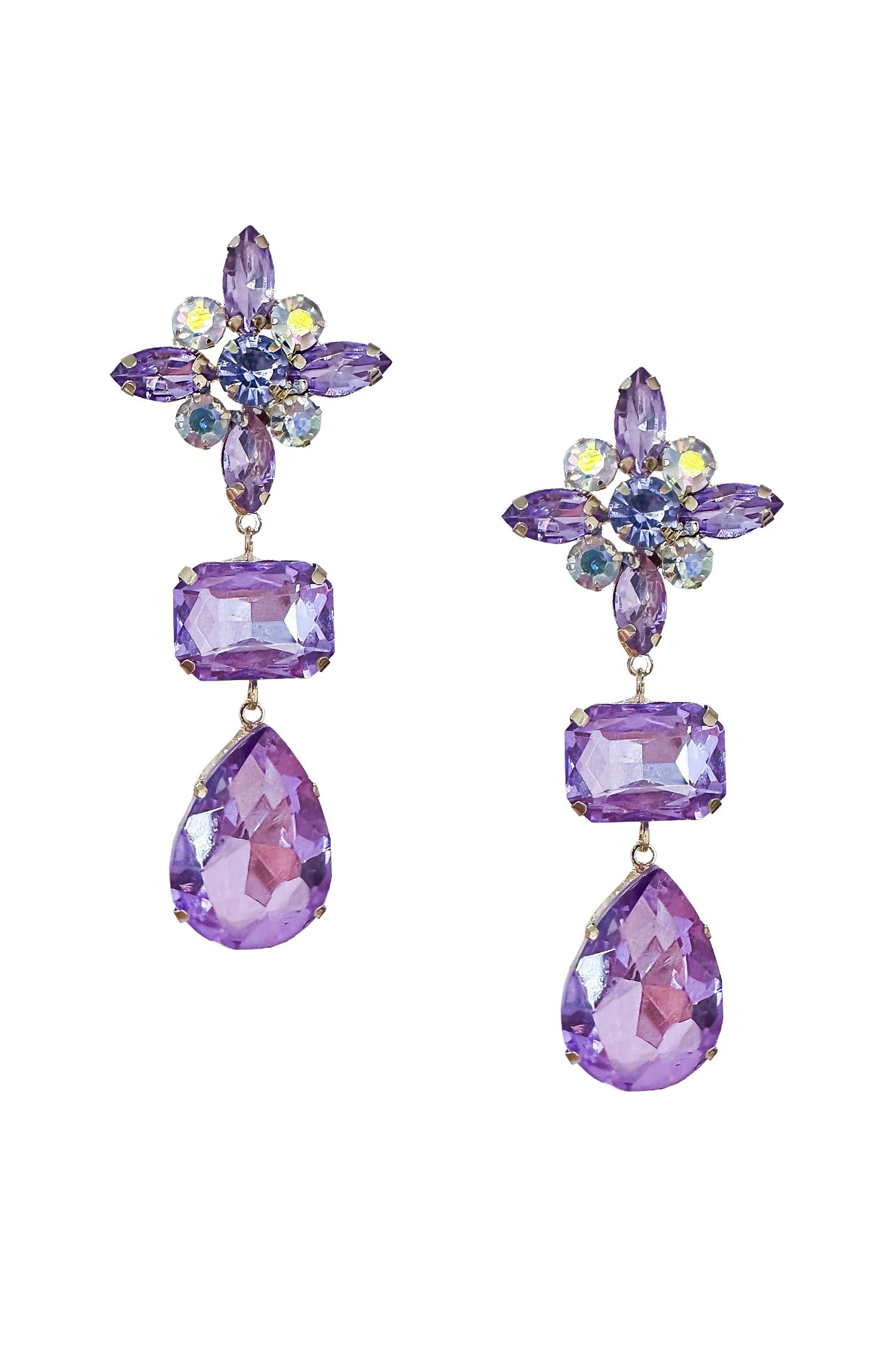 Jeannette Purple Gem Earrings 4 Jeannette Purple Gem Earrings - Image 2