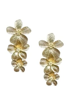 Carola Gold Multi Flower Earrings -ALAMOUR STORE earrings63 84d21573 945e 4a38 9987 aff35af7141f