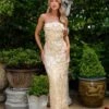 Rowan Floral 3D Strapless Gold Maxi 1 Rowan Floral 3D Strapless Gold Maxi -ALAMOUR STORE emily14