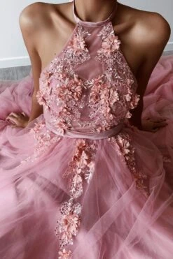 Otavia Tulle Gown - Pink -ALAMOUR STORE flatlay15