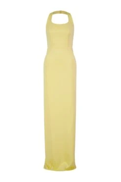 Hallie Butter Yellow Satin Gown -ALAMOUR STORE hallie 1 gm