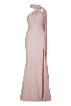 Perdita One Shoulder Maxi Gown Baby Pink -ALAMOUR STORE perdita 1 gm