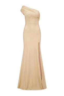 Stefani One Shoulder Jersey Gold Gown 20 Stefani One Shoulder Jersey Gold Gown -ALAMOUR STORE stefani 1 gm