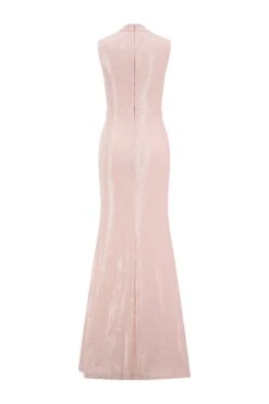 Willow High Neck Sequins Pink Gown 15 Willow High Neck Sequins Pink Gown -ALAMOUR STORE willow 2 gm